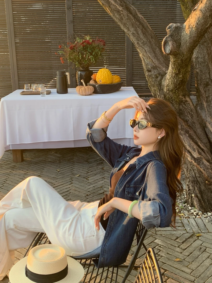 EIA一尧【西部氧气】气质松弛慵懒感牛仔衬衫日常简约休闲长袖上衣