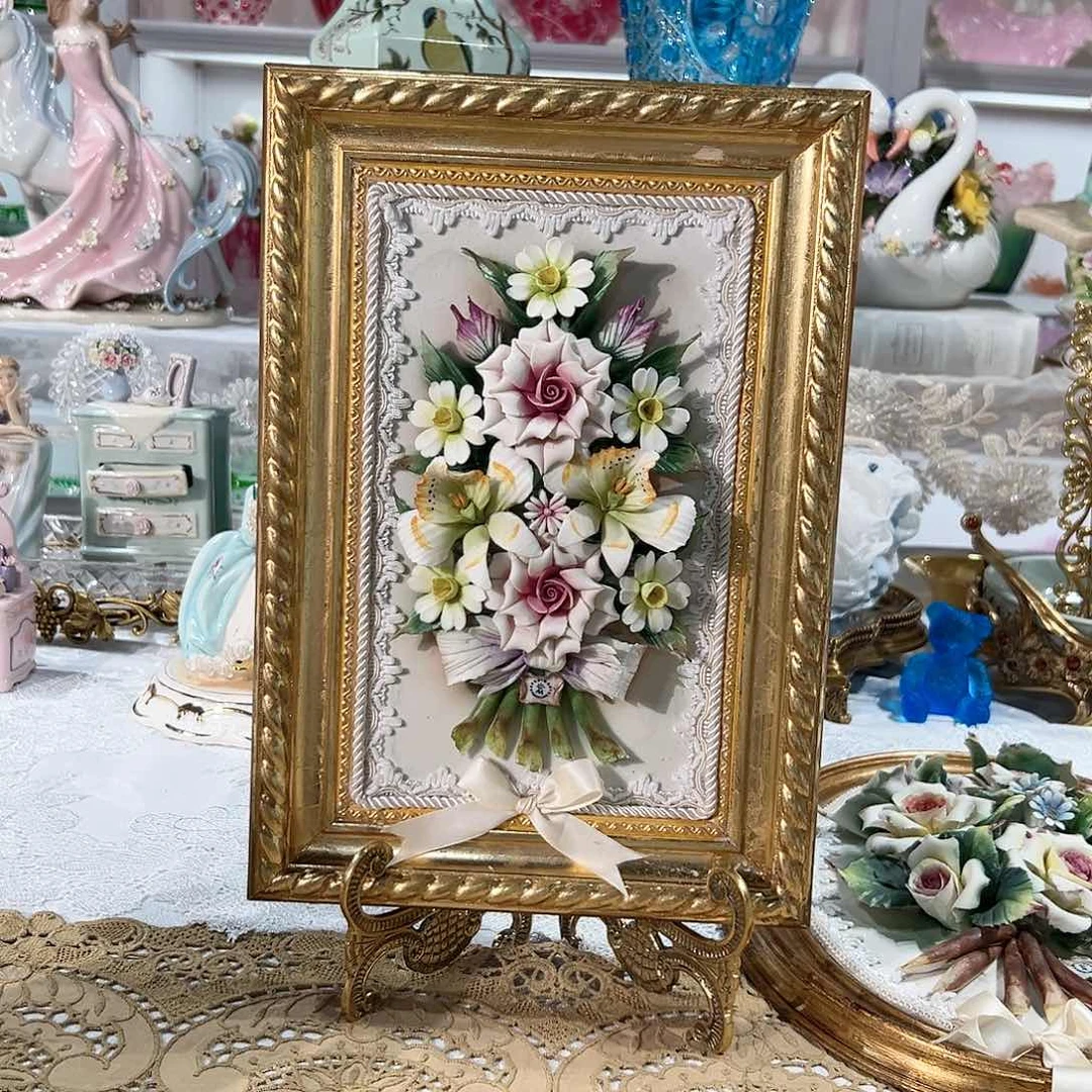 陶瓷意大利陶瓷花挂画赏盘