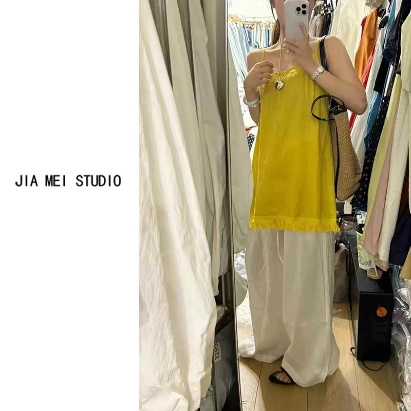 C153法式宽松吊带女夏季流苏设计感下摆小众独特别致绝美上衣背心