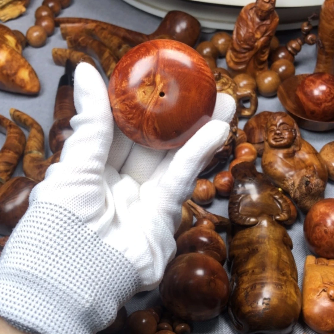 【闪购商品】木麻梨疙瘩火琉璃手把件