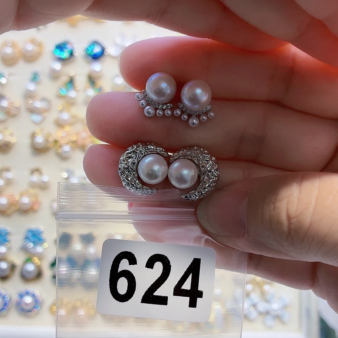 淡水珍珠耳饰合金