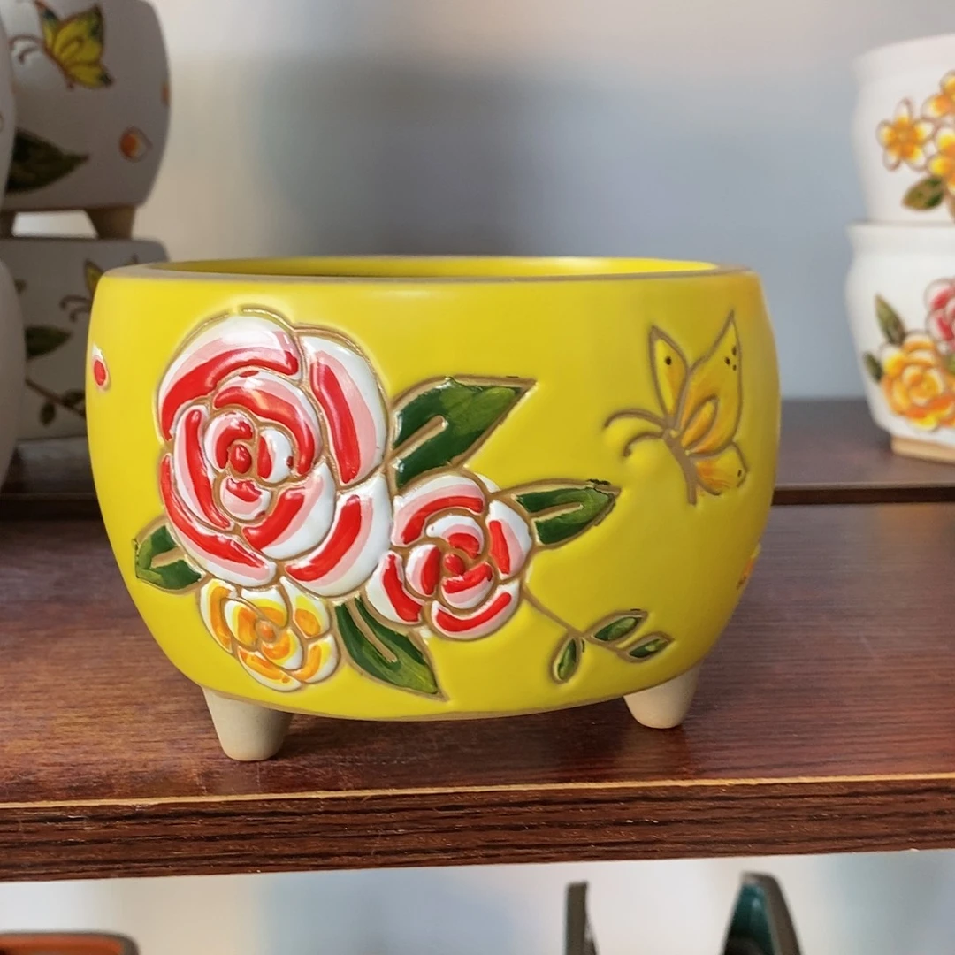 红陶韩式多肉植物花盆