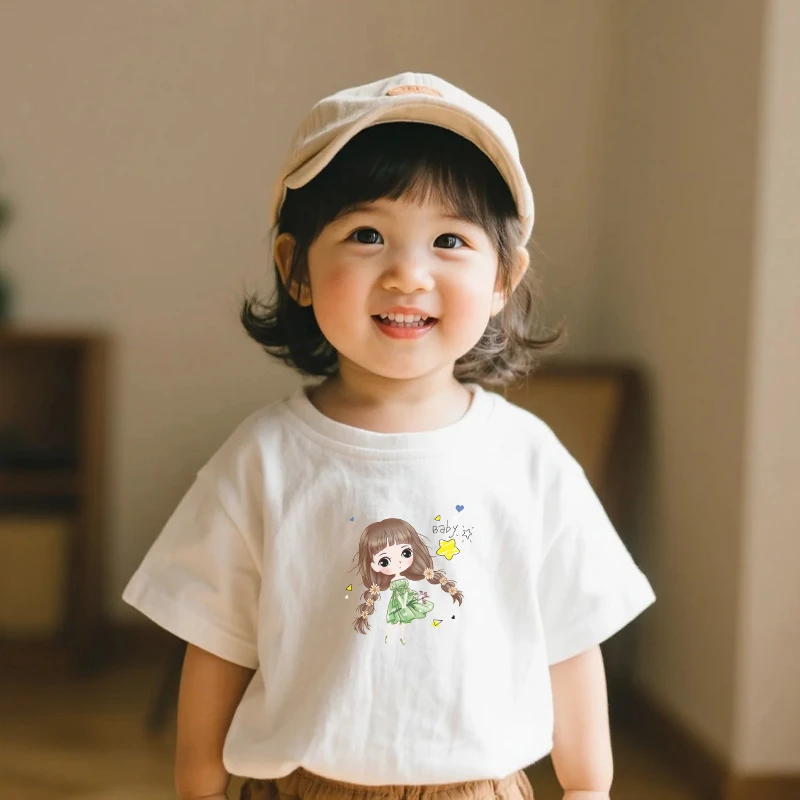 女童夏季短袖新款儿童T恤小童纯棉童装上衣洋气卡通夏装宝宝