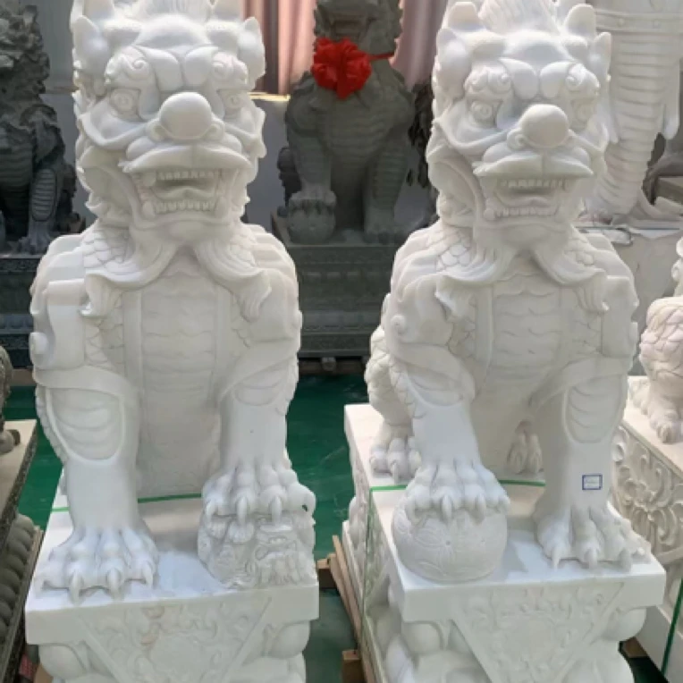 汉白玉石雕大象貔貅麒麟
