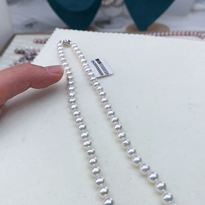 淡水珍珠颈饰银S925镶嵌卡7极光炫彩高品毕业级