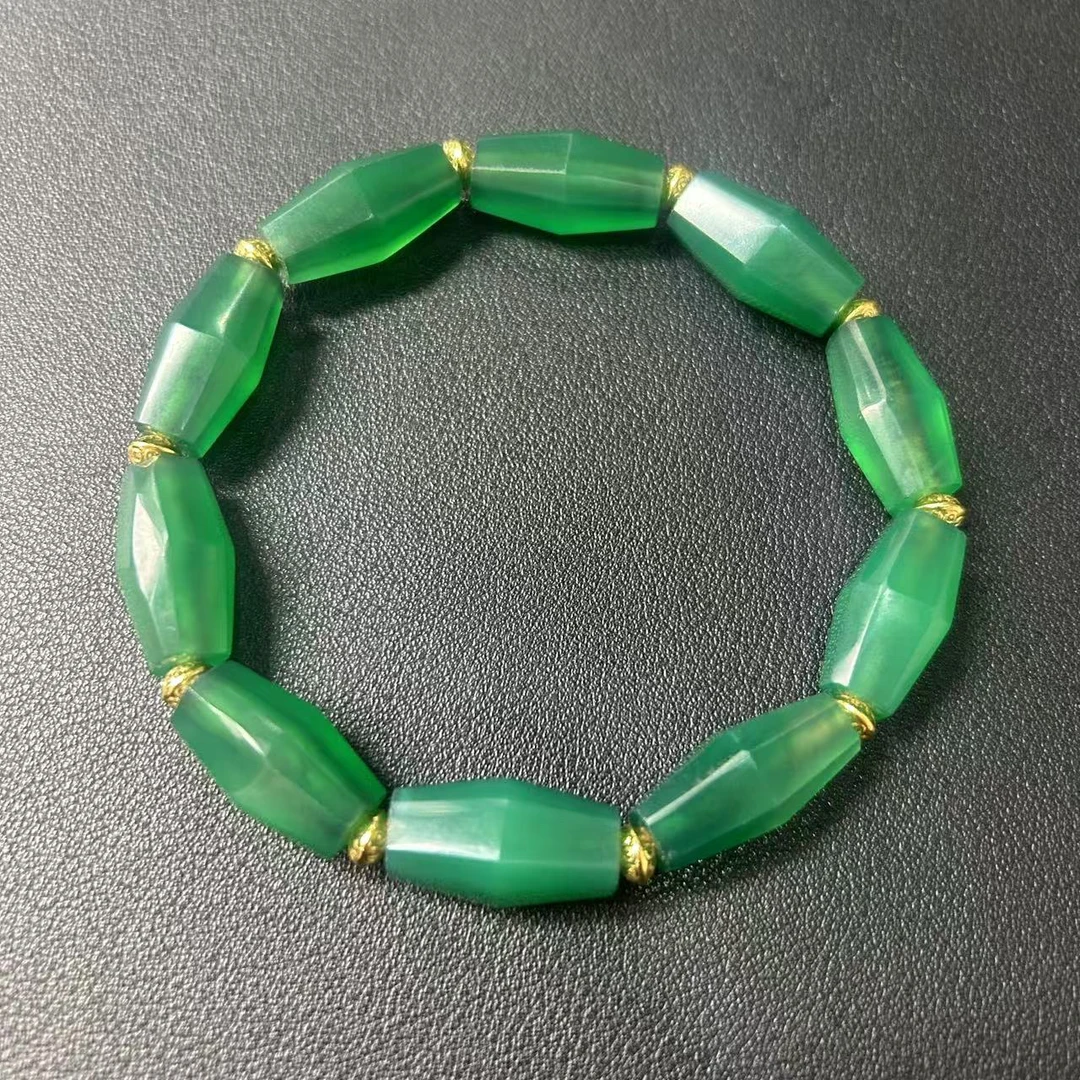 19世纪多棱绿玛瑙管珠手串（多样性发货)333-918