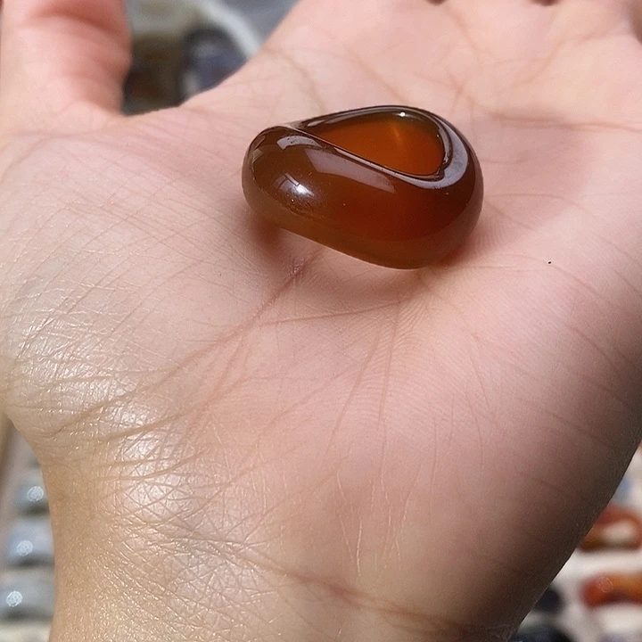 玛瑙/玉髓未镶嵌戒指A 79不退换港11直径16.1