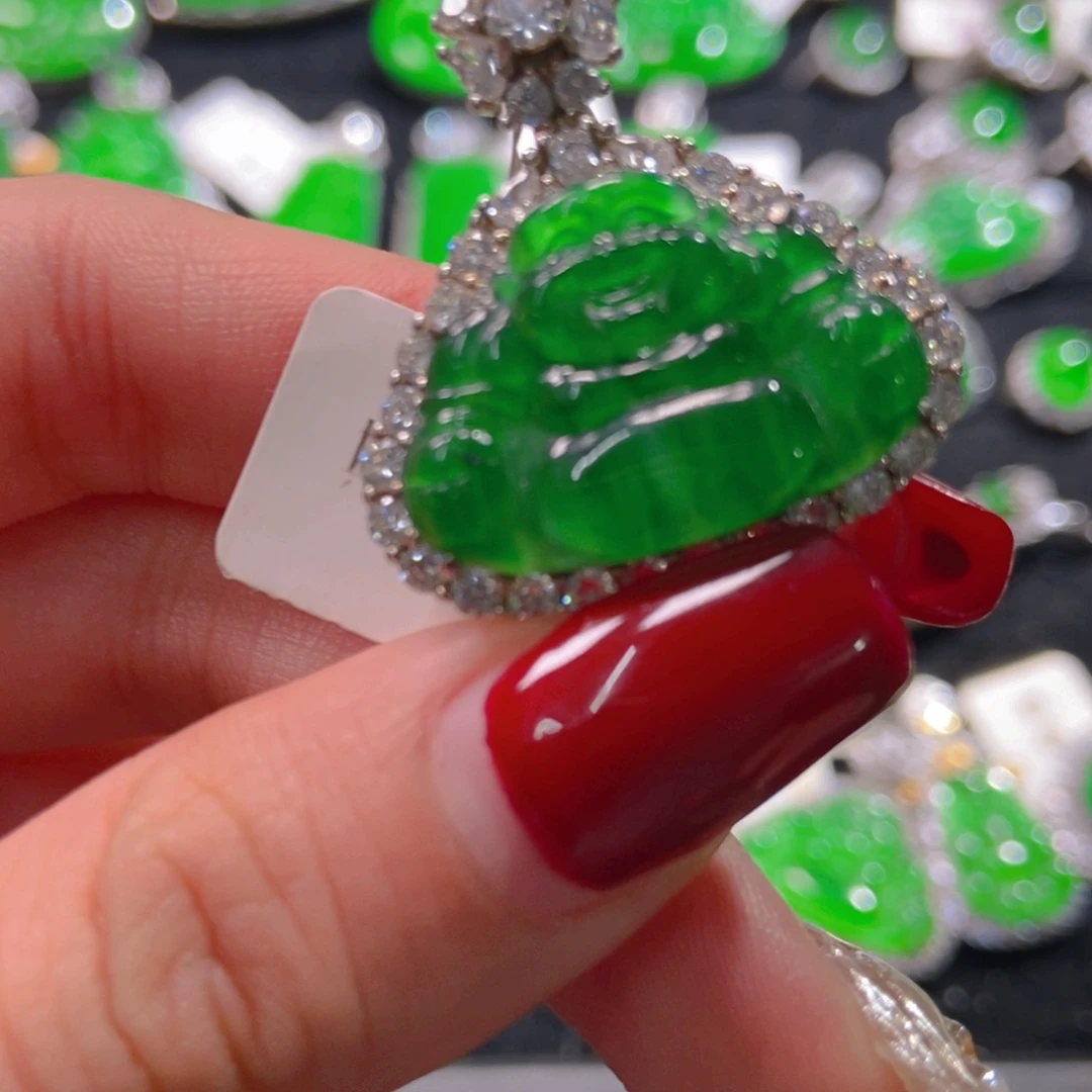 翡翠吊坠(不含链)银S925镶嵌