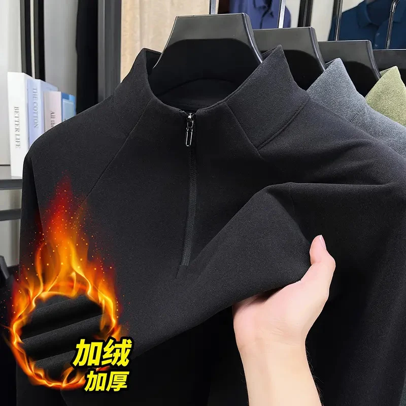 【德绒·专柜正品】高档抓绒拉链卫衣加绒男秋冬保暖新款户外上衣