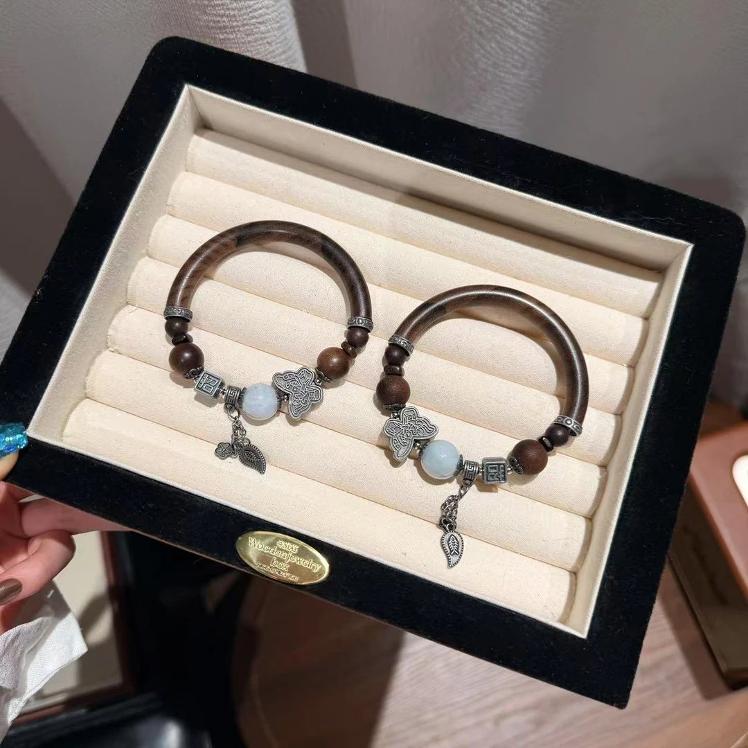 「观禅」檀木半镯翡翠手串手链 多样性发其一M05