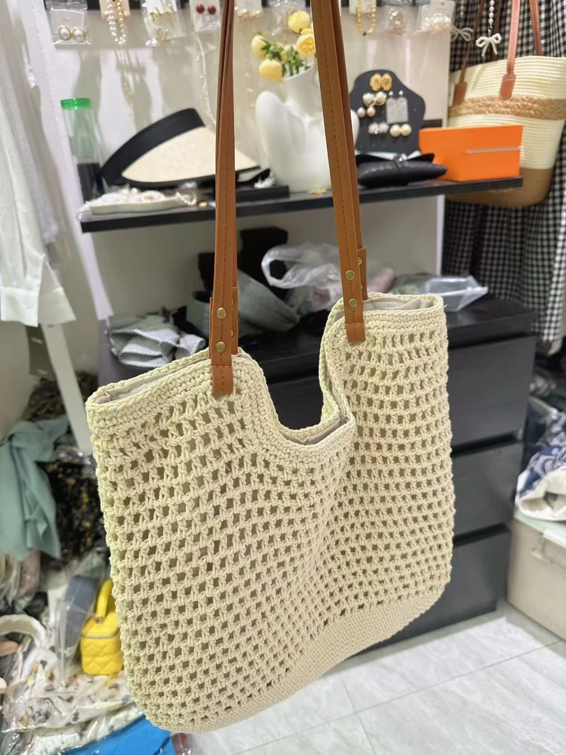 单肩托特包单肩包暗袋包编织编制