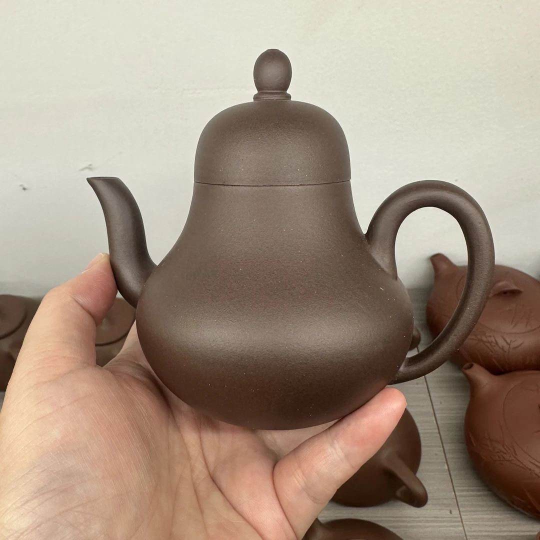 宜兴紫砂半手工思婷，200毫升，紫泥，内推孔泥料颗粒铁质分明超好养