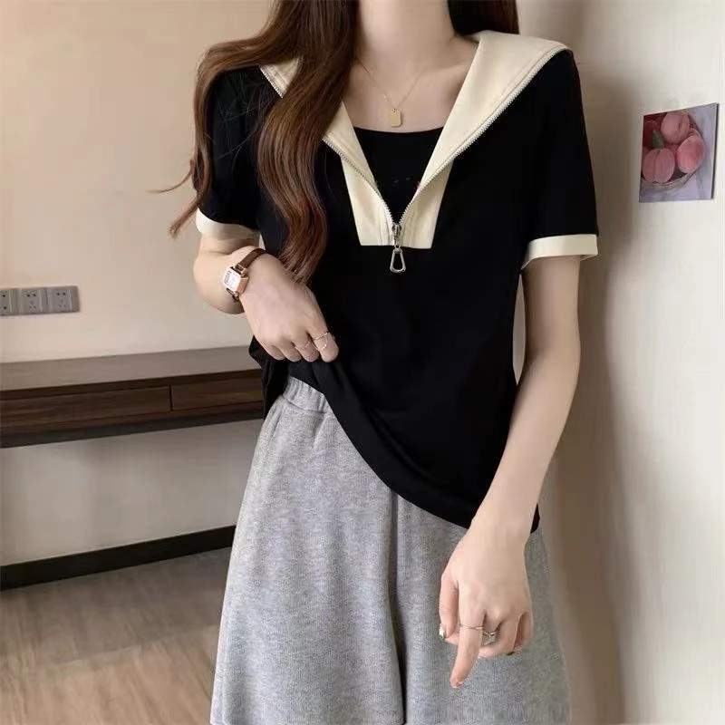 【金】夏季新款潮流韩版海军领女装T恤（非看直播勿拍）