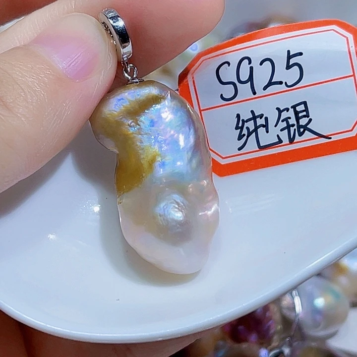 淡水珍珠银S925镶嵌颈饰