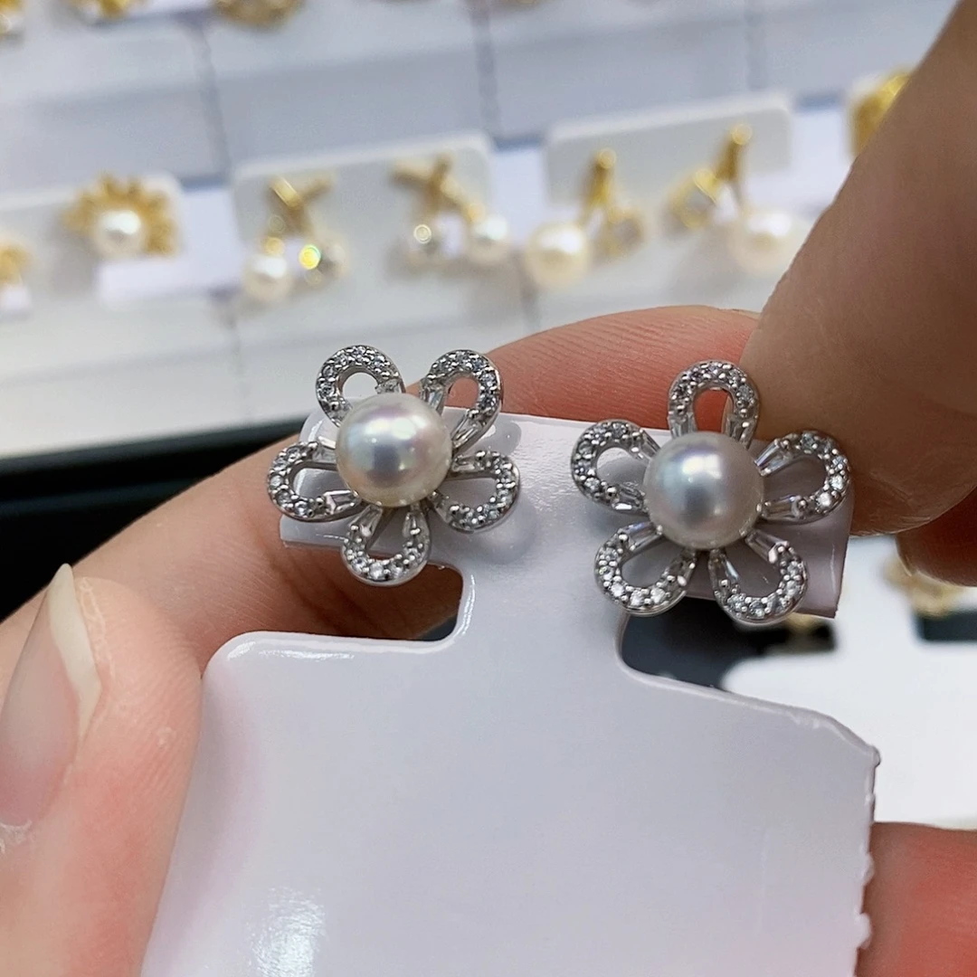 特价新品极光耳饰淡水珍珠银S925镶嵌