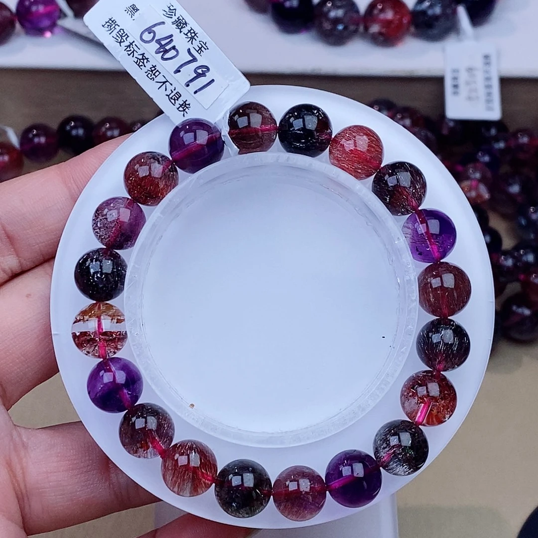 未镶嵌手链水晶黑加仑超超七9+m