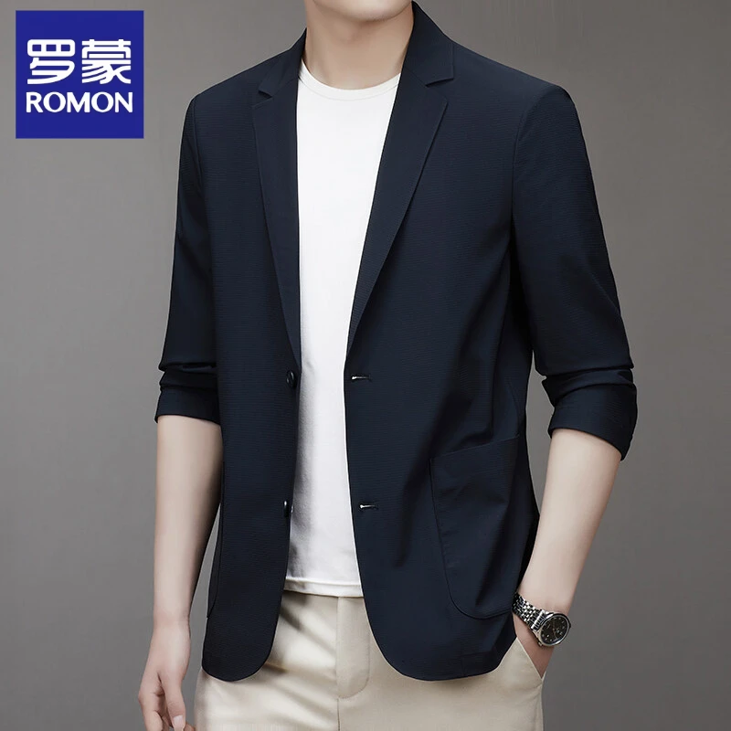Romon/罗蒙防晒服轻奢冰丝西装男夏季薄款衣服西服男款男士外套
