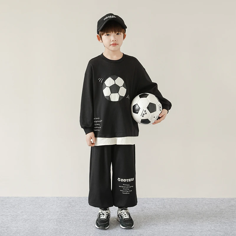 【春一波】oddtails男童裤子春秋款儿童绣花运动裤束脚长裤QG2546