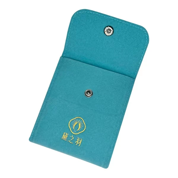 黛之羽产品收纳包绿色便携式女士蓝色时尚薄款简约小号纯色优质