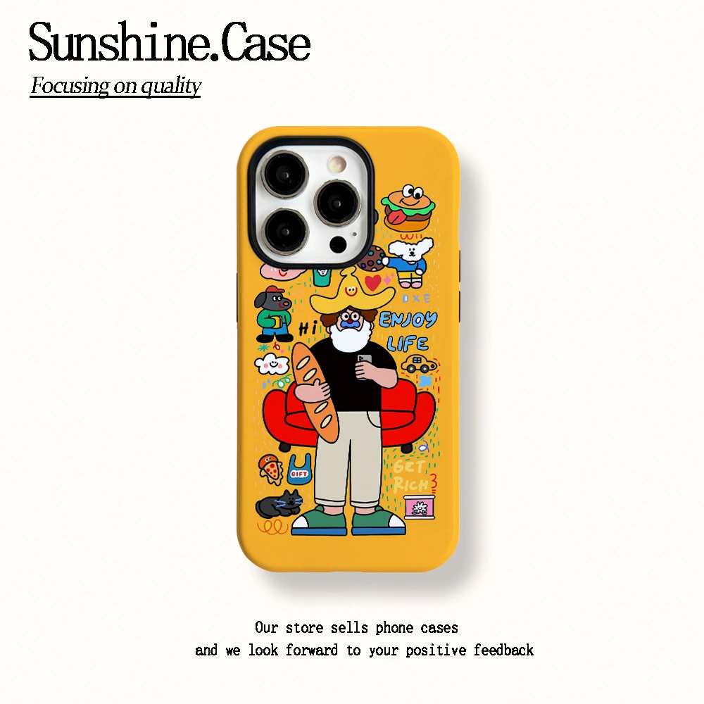 菲林二合一适用苹果华为vivo小米oppo手机壳面包大叔16PRO