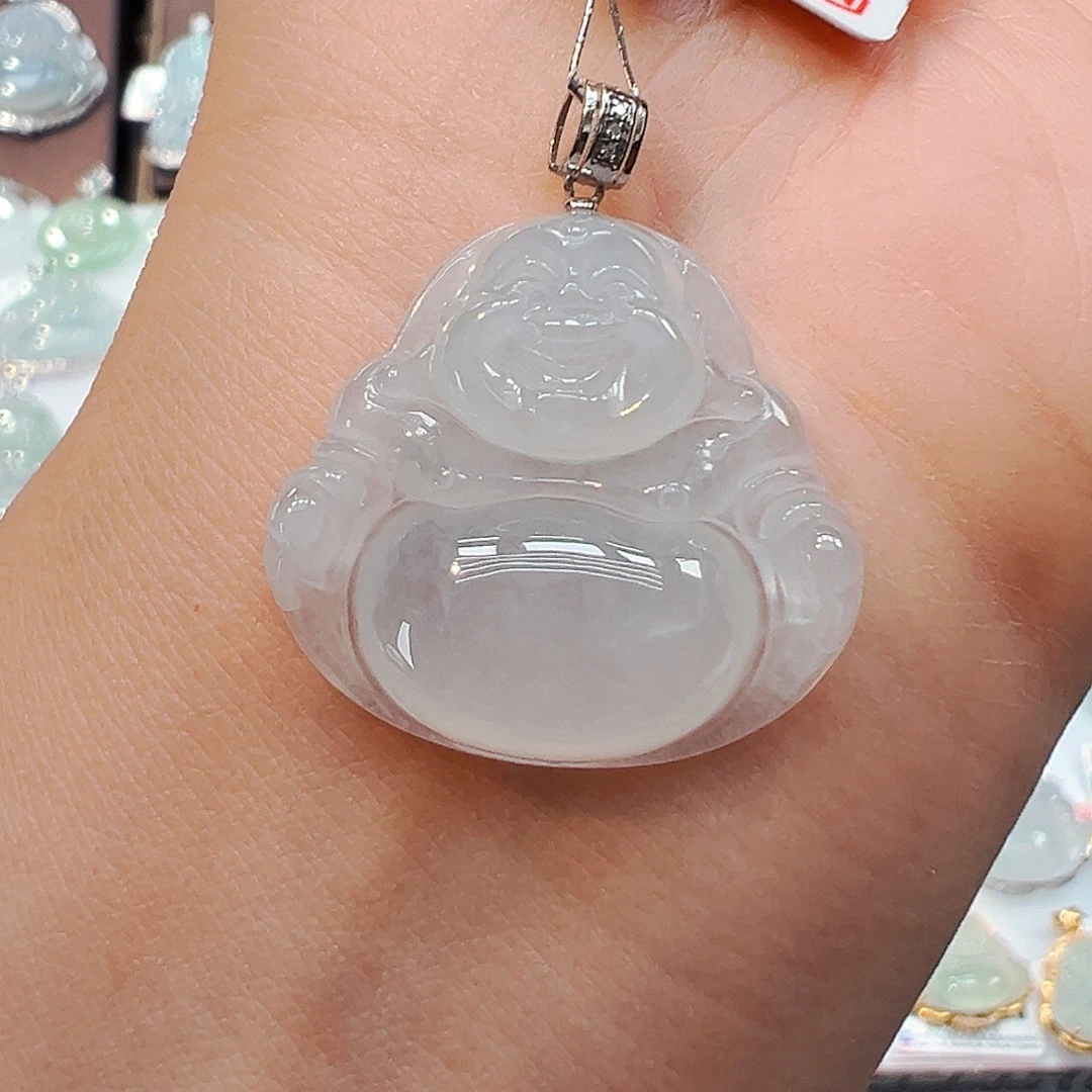 翡翠18K金镶嵌吊坠(不含链)佛公