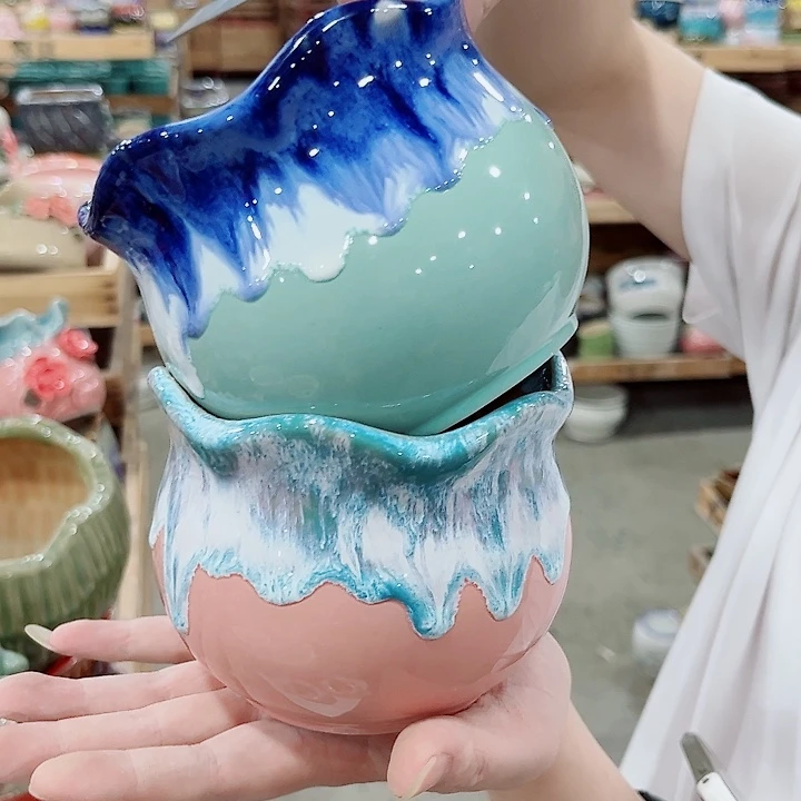 有孔.凑单10元陶瓷花盆发货！