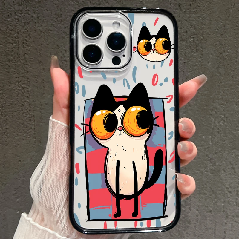 【AI键保护】怪诞小猫适用苹果16promax手机壳iphone15新款14全包