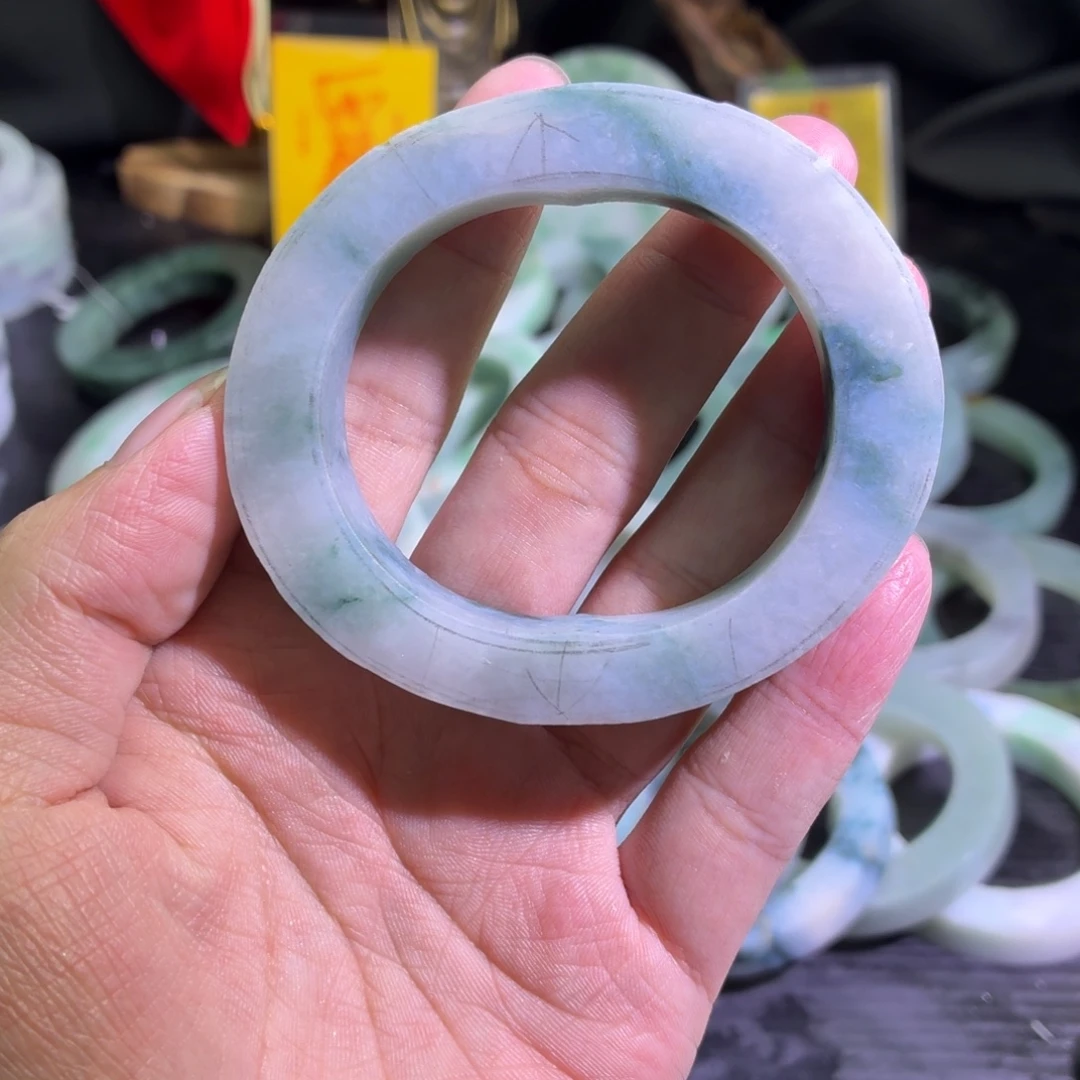 定制翡翠未镶嵌天然翡翠A货毛胚手镯定制