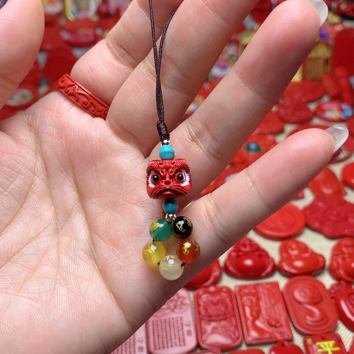 天然辰砂工艺品朱砂手机坠