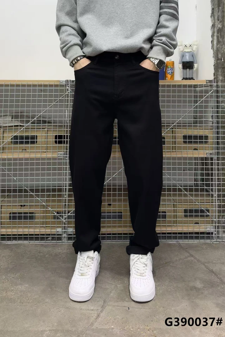 390037男士秋季黑色牛仔小直筒修身时尚新款