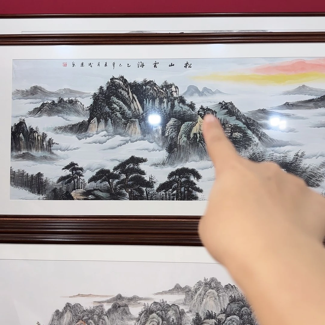 国画手绘带带框作品