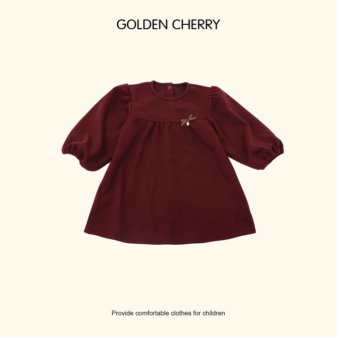 2【Golden cherry】儿童安哥拉红蝴蝶结连衣裙282066