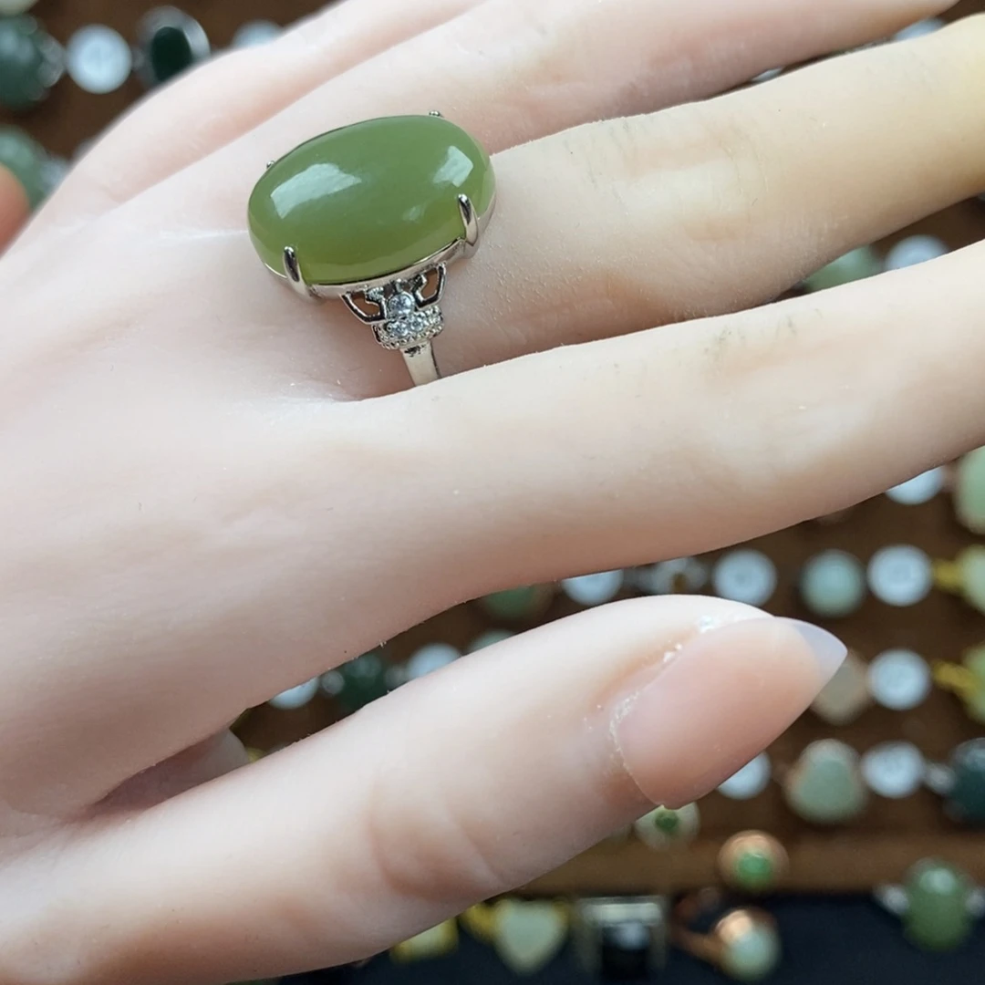 和田玉（青玉）戒指合金