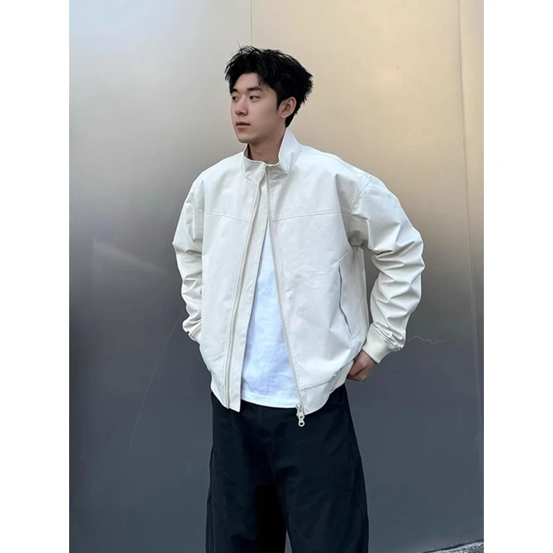 美式教练飞行夹克男款cleanfit潮牌痞帅高级感春秋季休闲立领外套