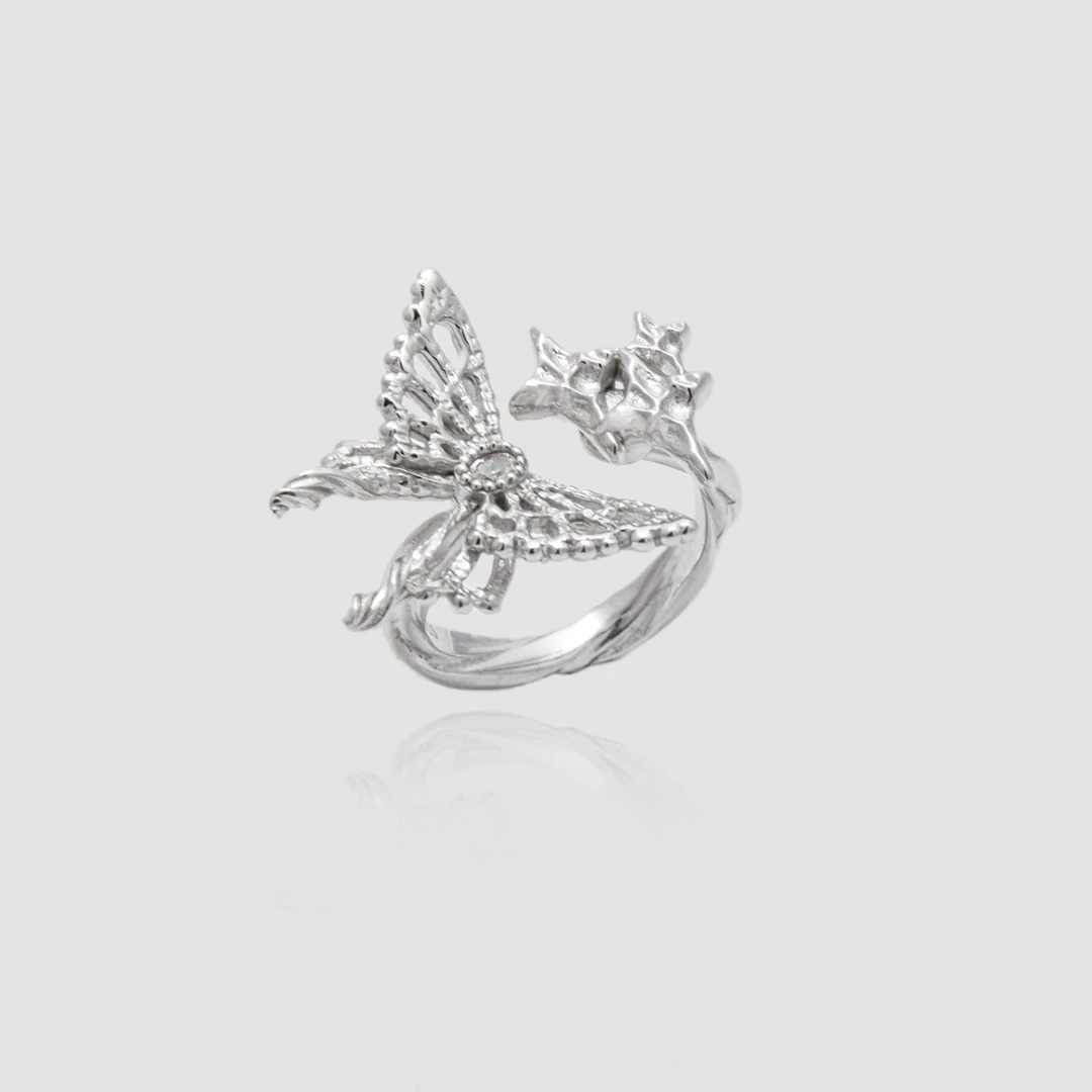 925银戒指 原创设计系列 星蝶戒指 气质时尚轻奢简约个性款