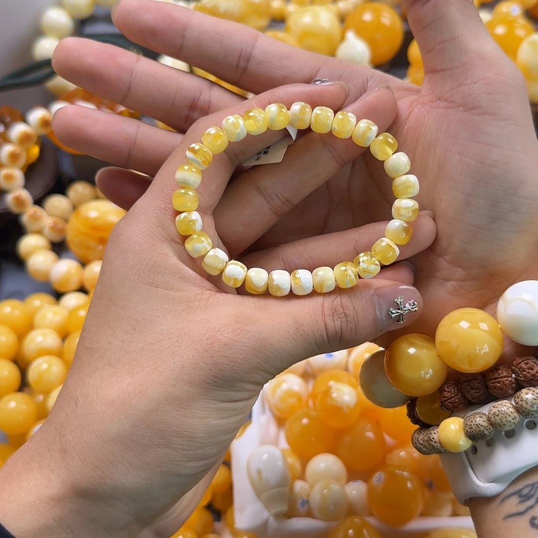 琥珀珠宝奇石未镶嵌8mm