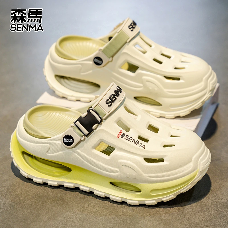 森马包头拖男士秋季防滑厚底防臭洞洞鞋休闲外穿减震沙滩洞洞潮鞋