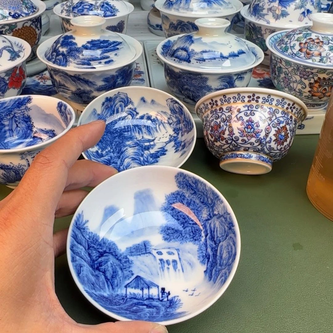 纯手工纯手绘茶具石头384