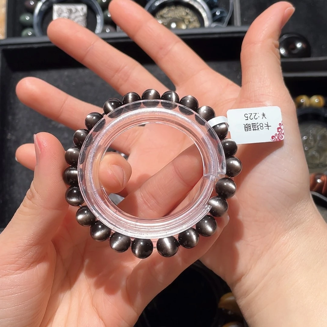 黑曜岩手链未镶嵌闪****妈