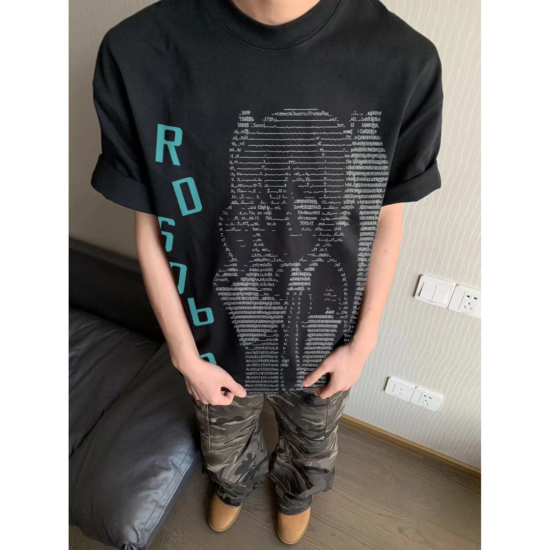 100%纯棉320克重磅美式潮短袖t恤男女夏小众设计宽松半袖上衣ins