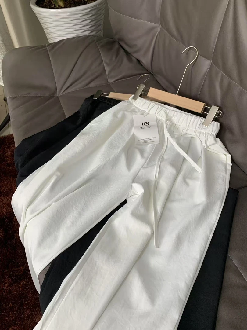 长裤休闲裤白色薄款夏季高腰阔腿裤