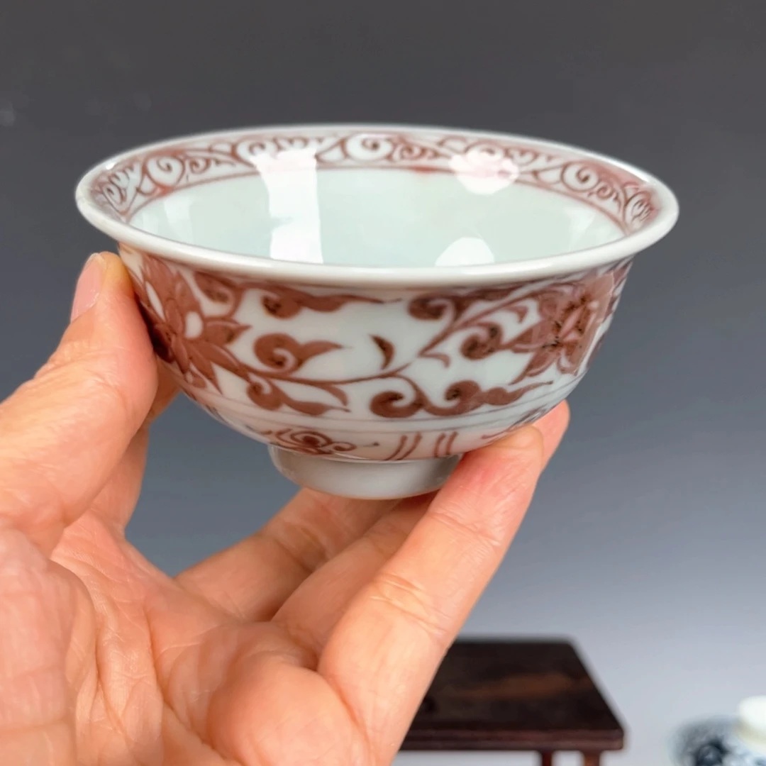 用****4釉里红大杯子釉里红