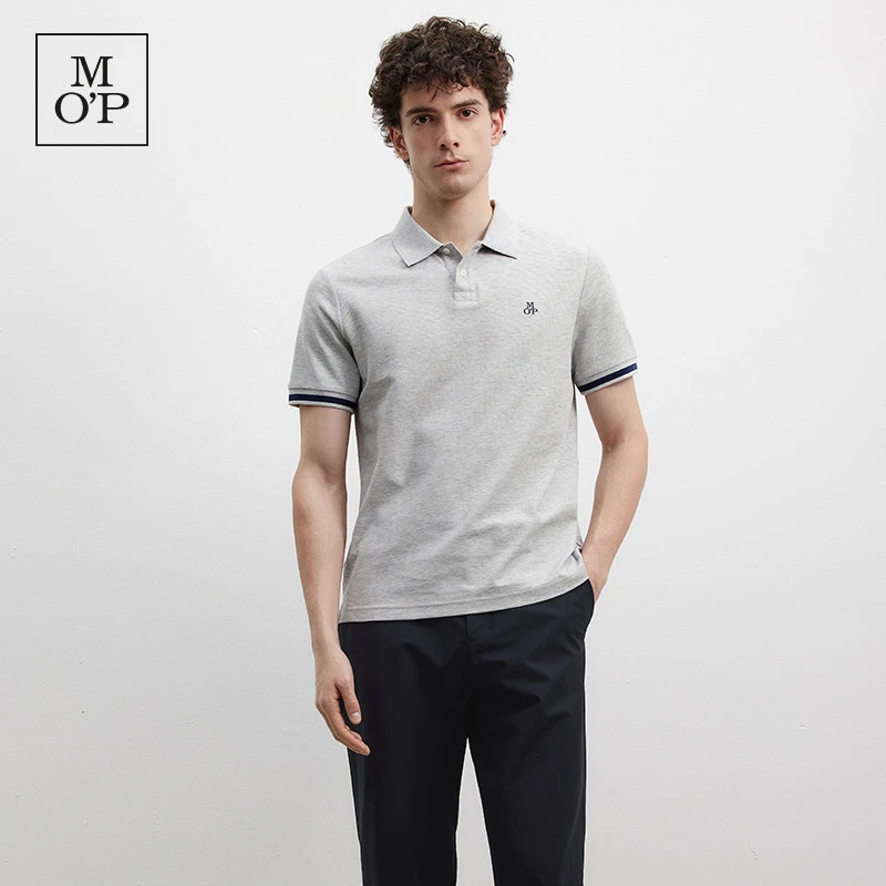 Marc O'Polo/MOP夏季新款速干透气拼色短袖POLO衫休闲翻领男装