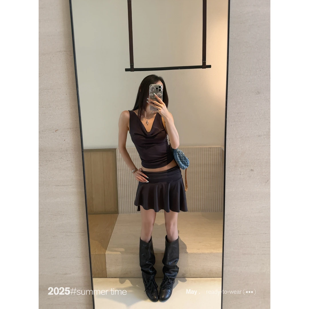 SUNONEONE 不规则休闲套装女夏季多穿吊带长袖短裙三件套H1081A