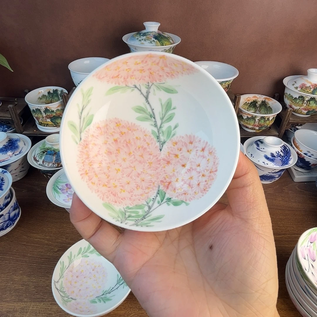 忠意堂釉下彩粉绣球