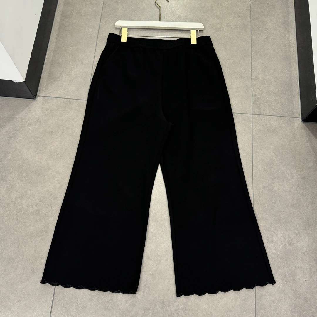 0159弹力波浪九分微喇裤