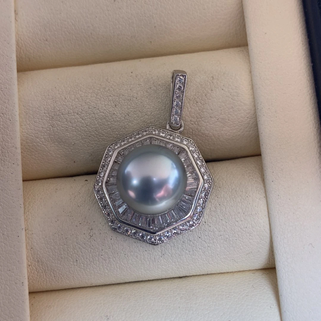 海水珍珠银S925镶嵌颈饰