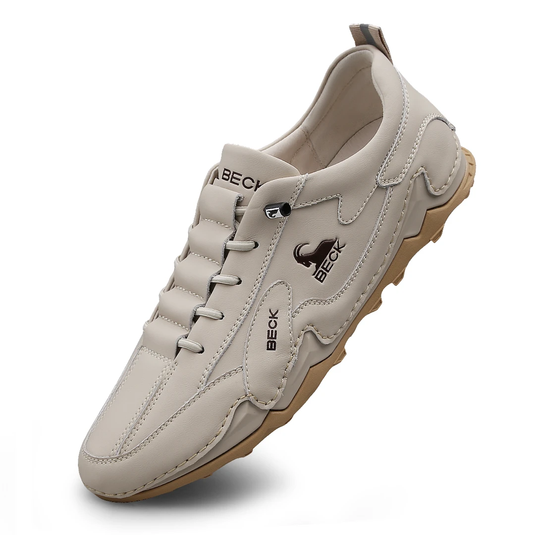 公羊男式休闲鞋正品夏季2025新款潮流软底运动鞋真皮防滑耐磨男鞋