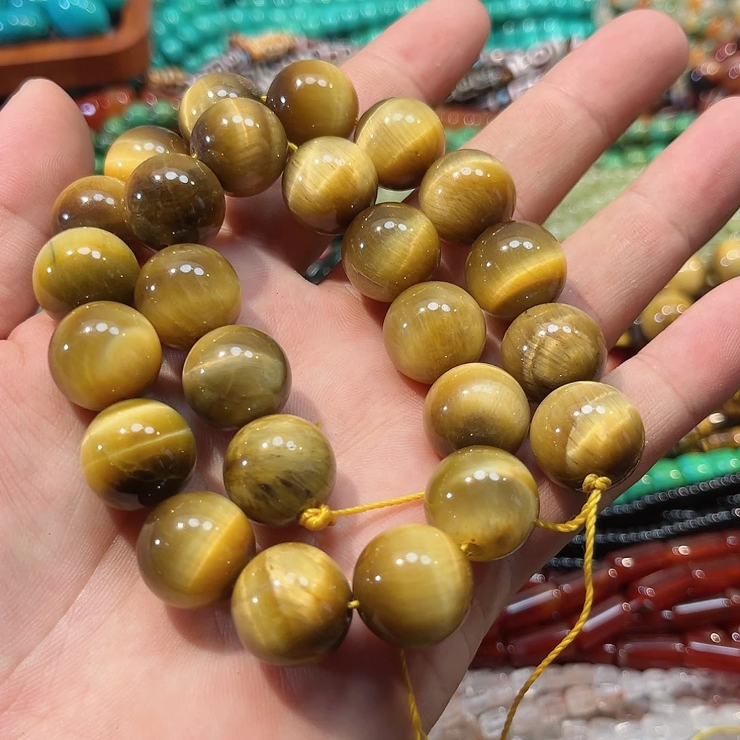 玛瑙/玉髓合金珠宝半成品金虎眼16mm5A级