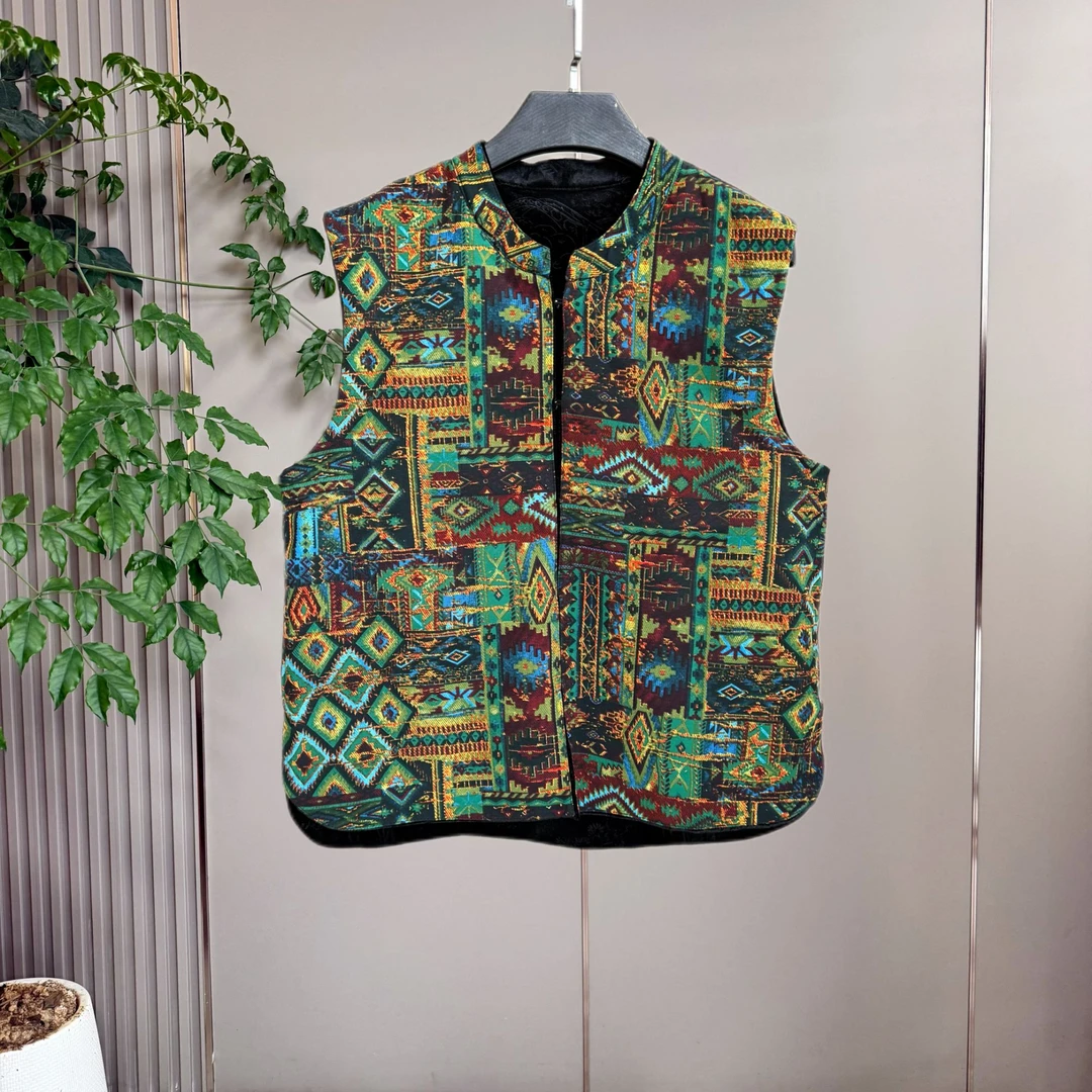 615/新中式国风双面双穿马夹盘口高级显瘦百搭气质休闲